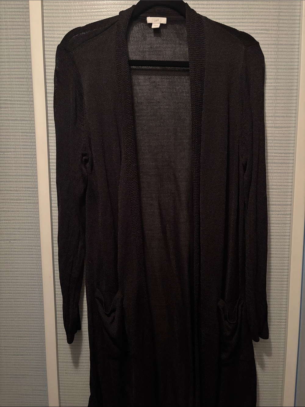 J. Jill Black Long Knit Cardigan